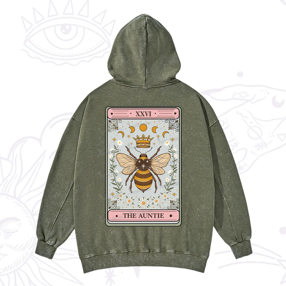 Purplehecate The Auntie Tarot Washed Hoodie