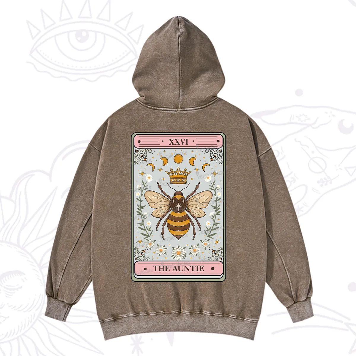 Purplehecate The Auntie Tarot Washed Hoodie