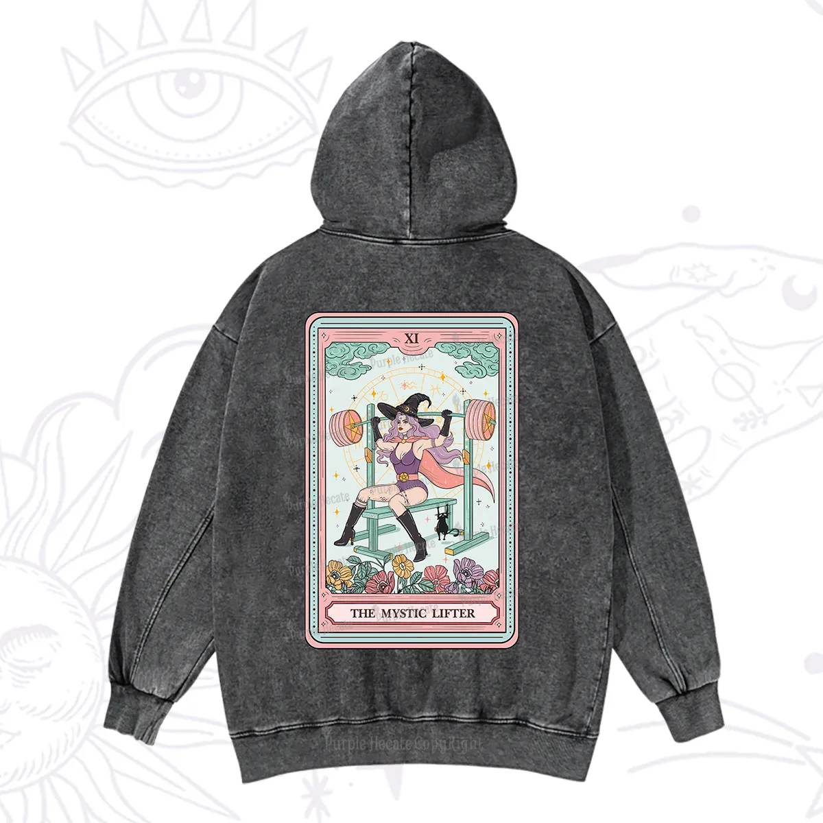 Purplehecate The Mystic Lifter Tarot Washed Hoodie