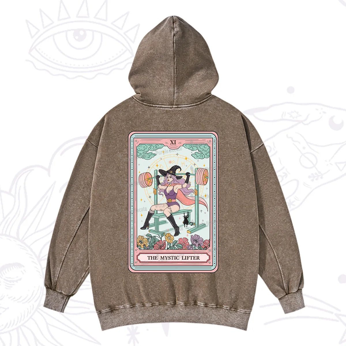 Purplehecate The Mystic Lifter Tarot Washed Hoodie