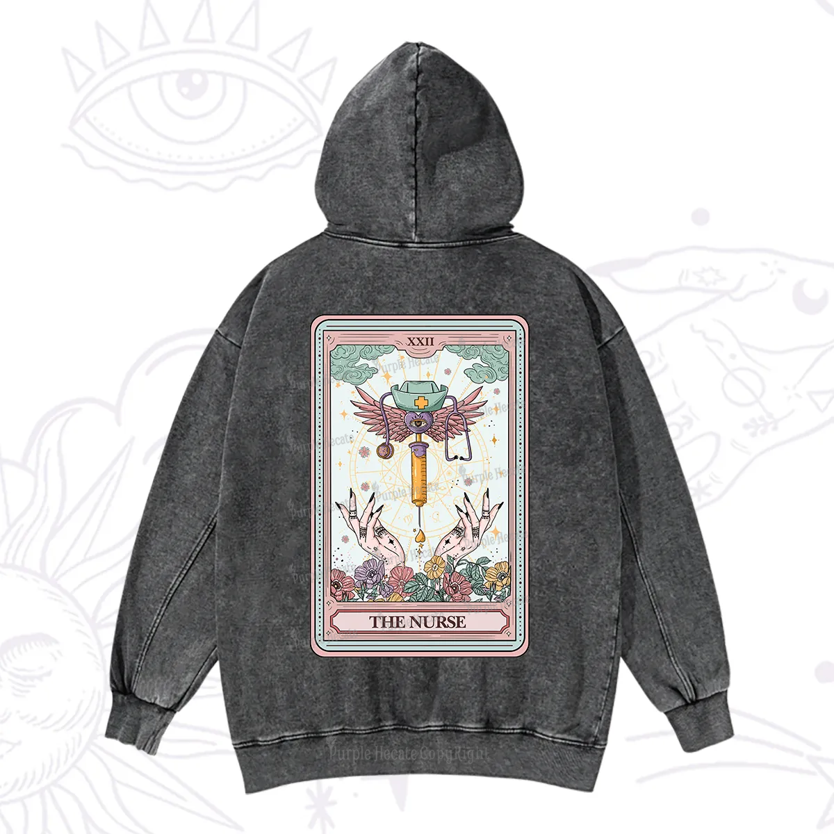 Purplehecate The ER Nurse Tarot Washed Hoodie