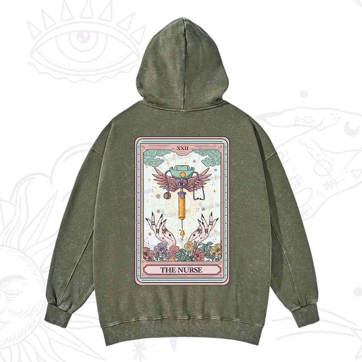 Purplehecate The ER Nurse Tarot Washed Hoodie
