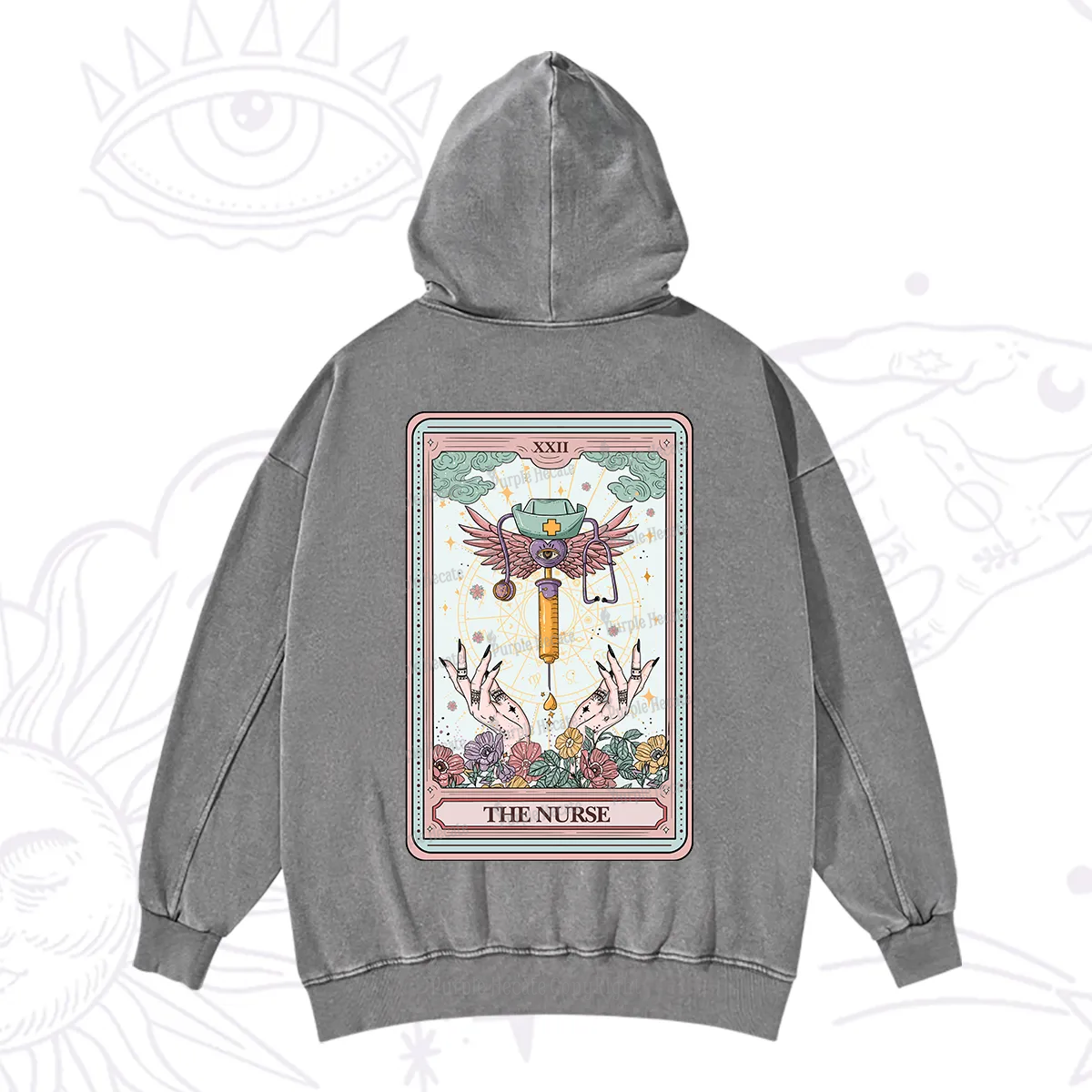 Purplehecate The ER Nurse Tarot Washed Hoodie