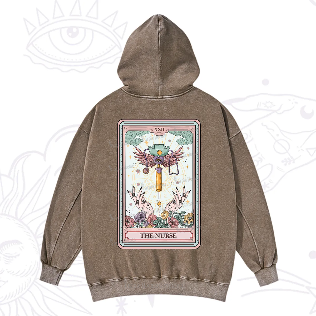 Purplehecate The ER Nurse Tarot Washed Hoodie