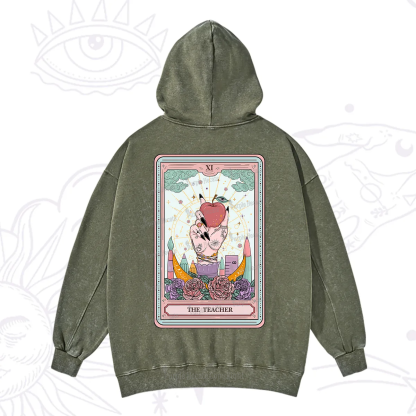 Purplehecate The Teacher Tarot Washed Hoodie