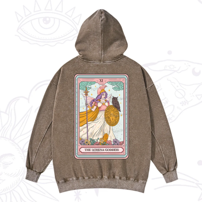 Purplehecate The Athena Goddess Tarot Washed Hoodie