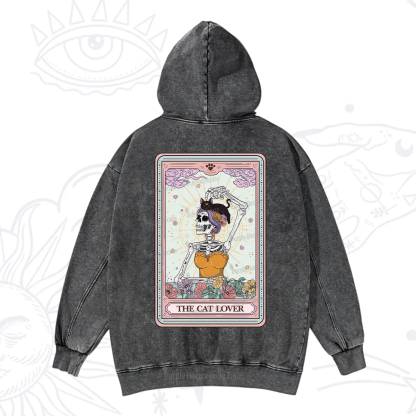 Purplehecate The Cat Lover Tarot Washed Hoodie