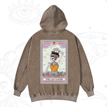 Purplehecate The Cat Lover Tarot Washed Hoodie