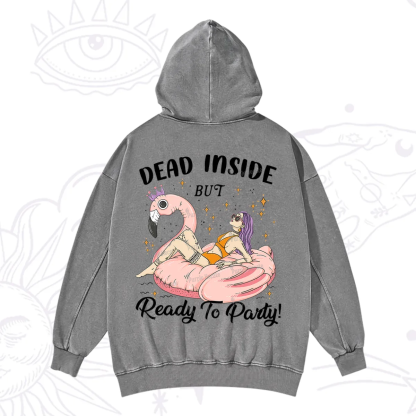 Purplehecate Dead Inside But Ready To Party Washed Hoodie