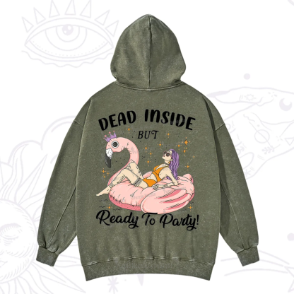 Purplehecate Dead Inside But Ready To Party Washed Hoodie