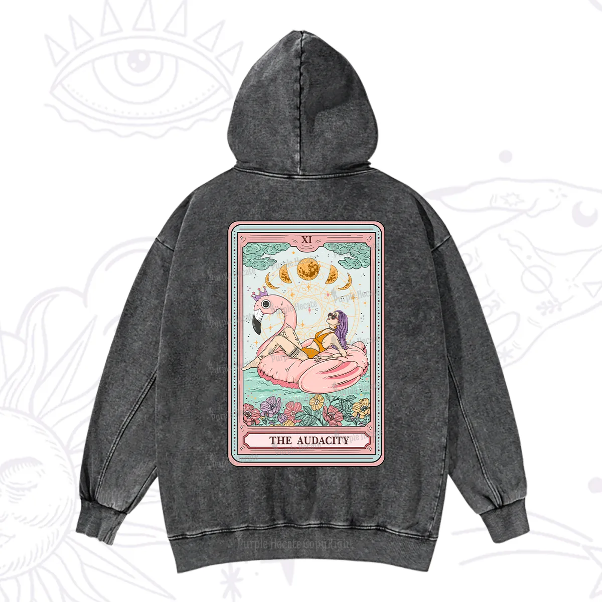 Purplehecate The Vacation Audacity Tarot Washed Hoodie