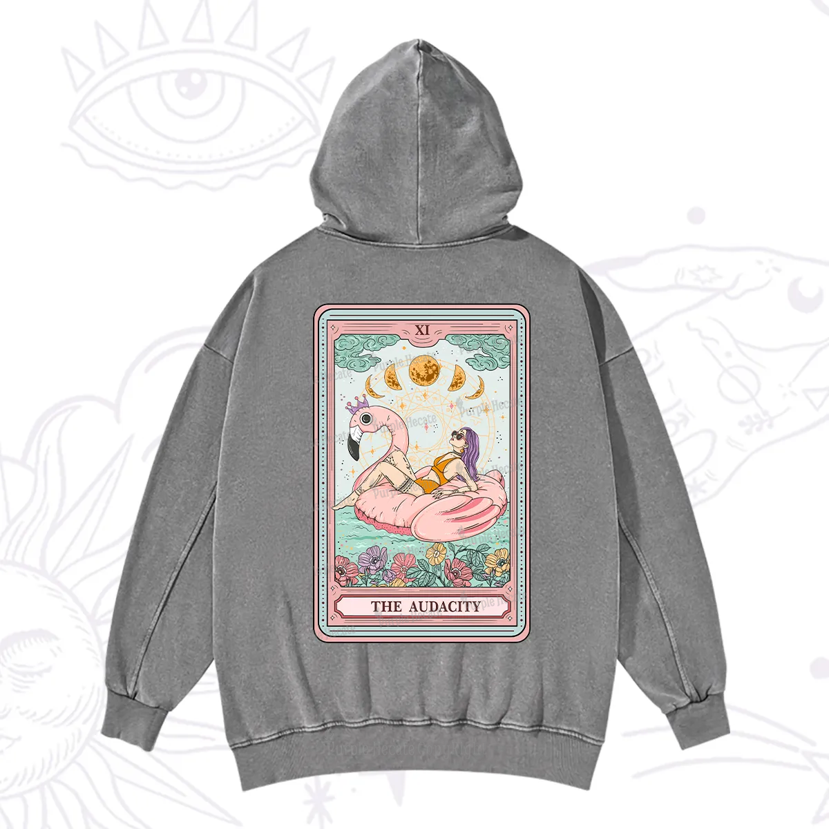 Purplehecate The Vacation Audacity Tarot Washed Hoodie