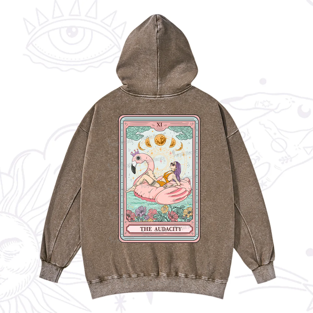Purplehecate The Vacation Audacity Tarot Washed Hoodie
