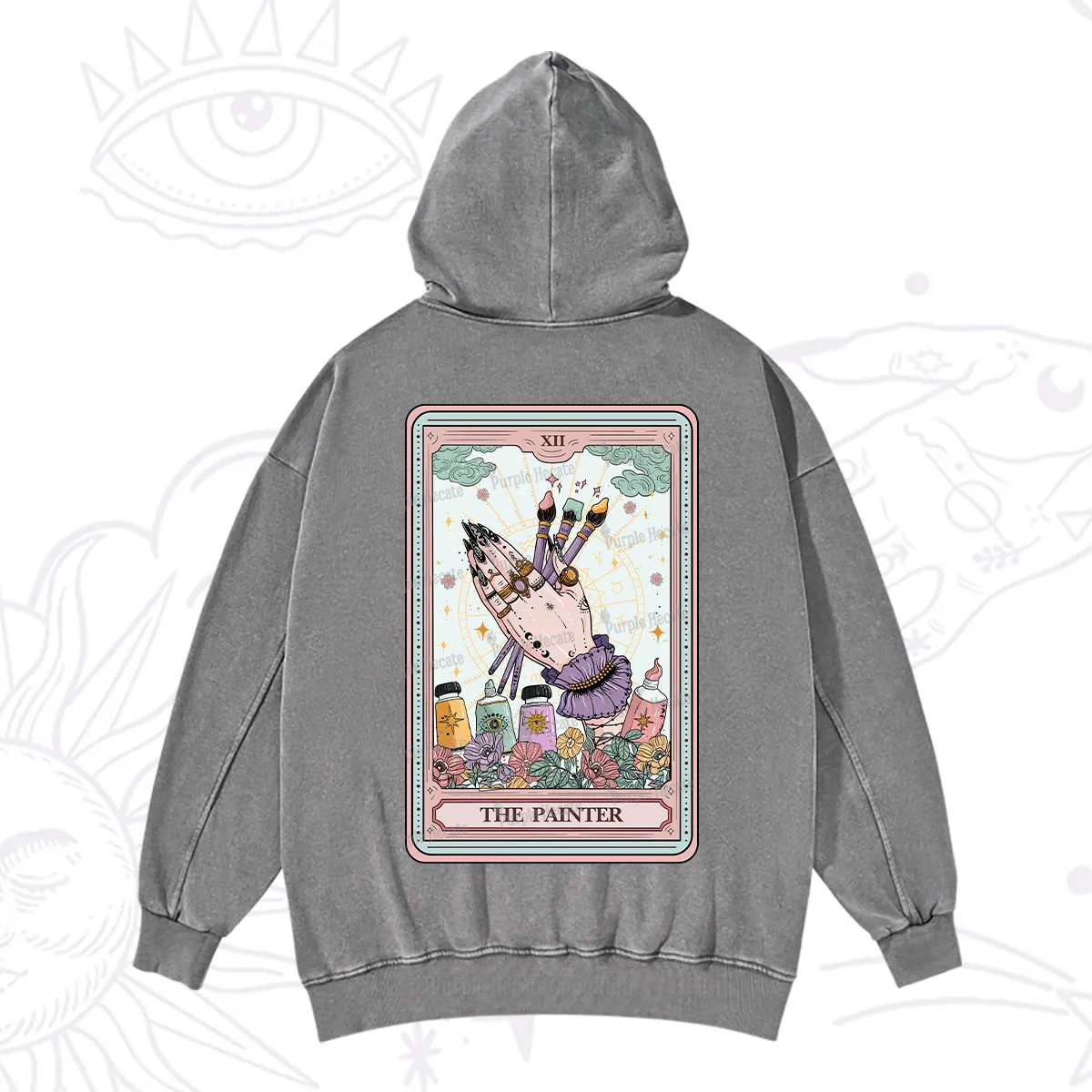Purplehecate The Occult Painter Tarot Washed Hoodie