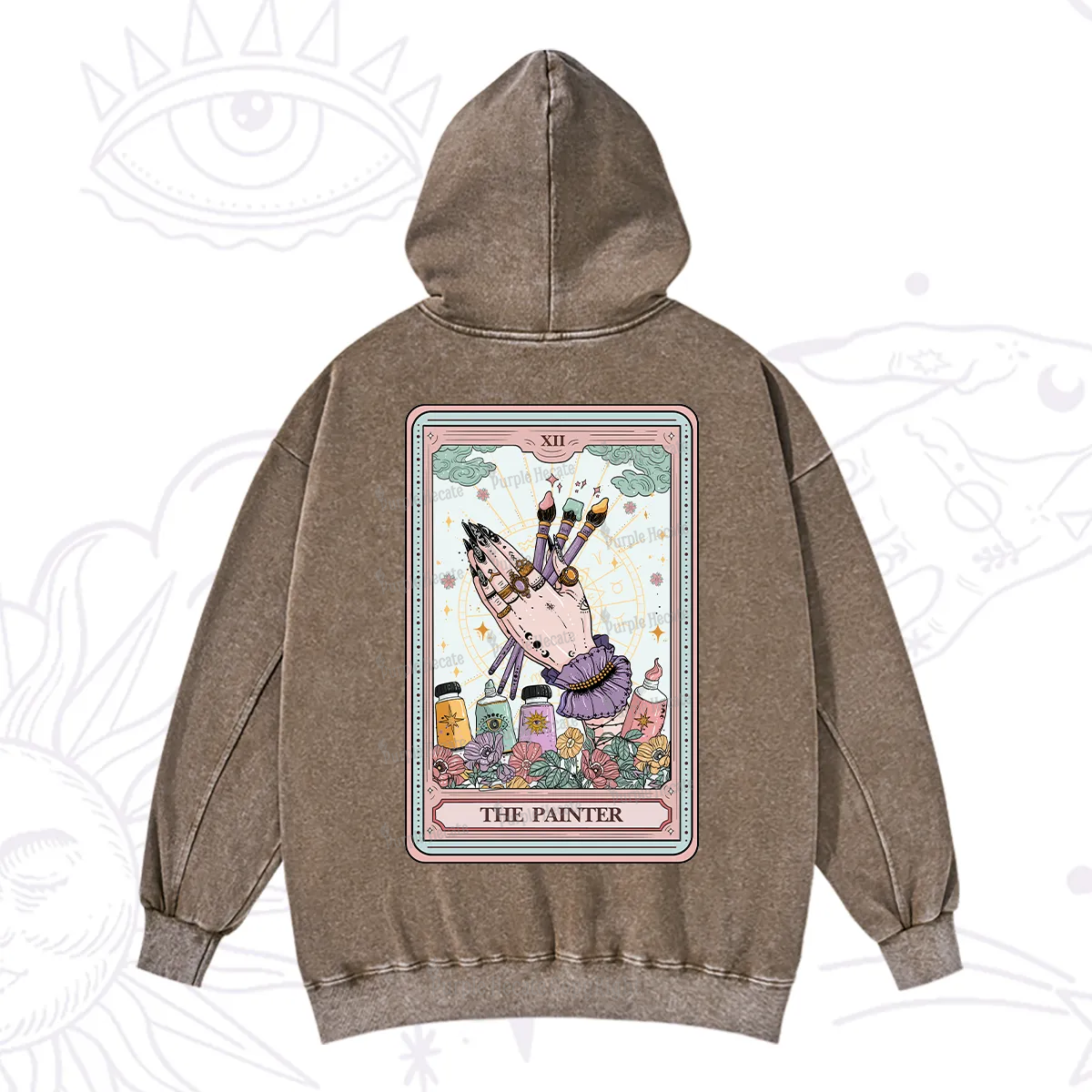 Purplehecate The Occult Painter Tarot Washed Hoodie
