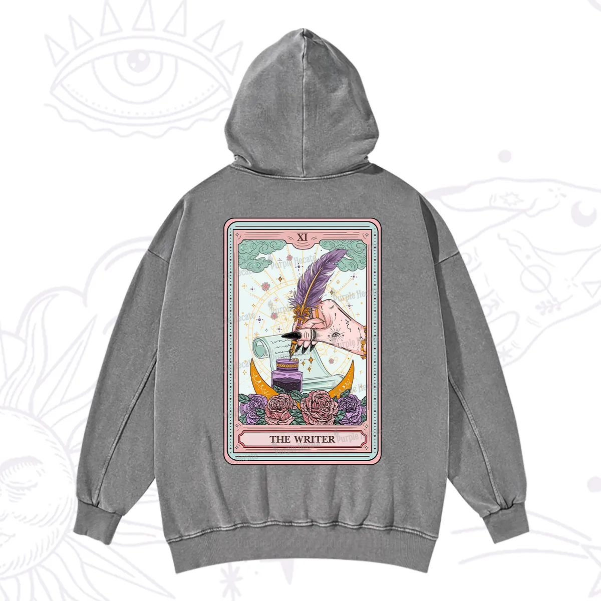 Purplehecate The Writer Tarot Washed Hoodie