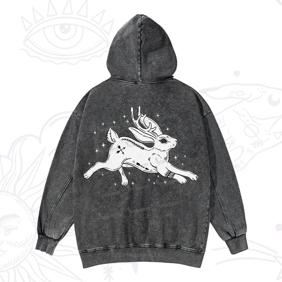 Purplehecate Starwitch Familiar Washed Hoodie