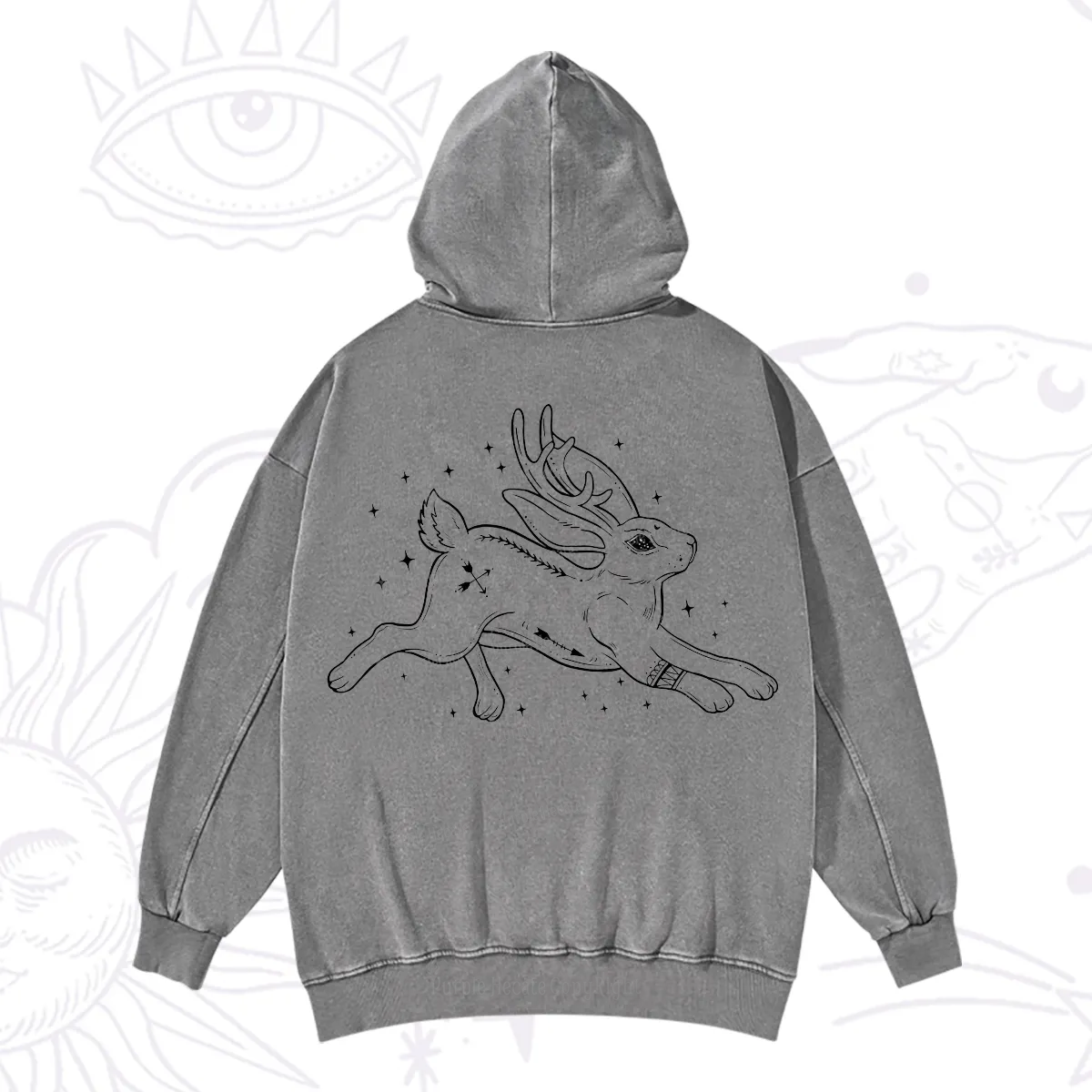 Purplehecate Starwitch Familiar Washed Hoodie