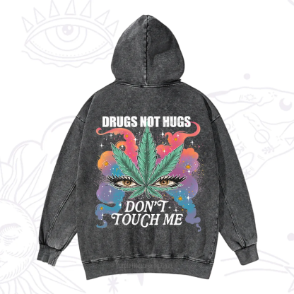Purplehecate Drugs Not Hugs Washed Hoodie