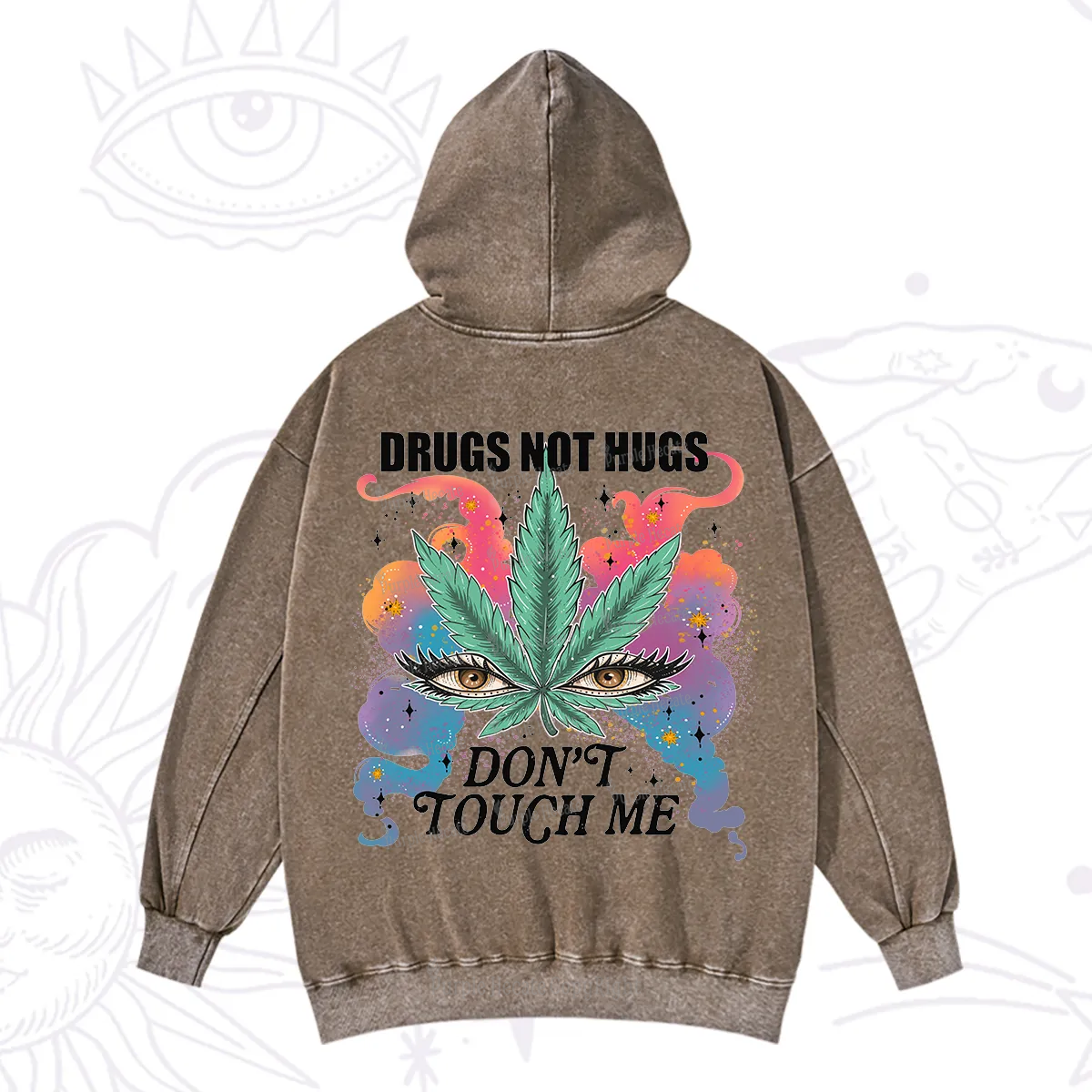 Purplehecate Drugs Not Hugs Washed Hoodie