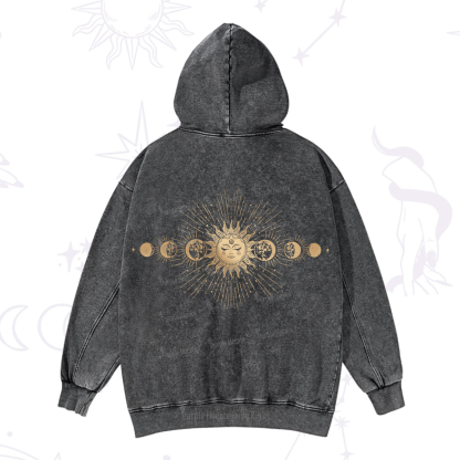 Purplehecate Mystical Moon And Sun Washed Hoodie