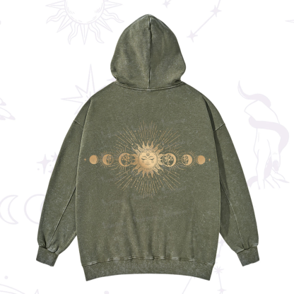 Purplehecate Mystical Moon And Sun Washed Hoodie