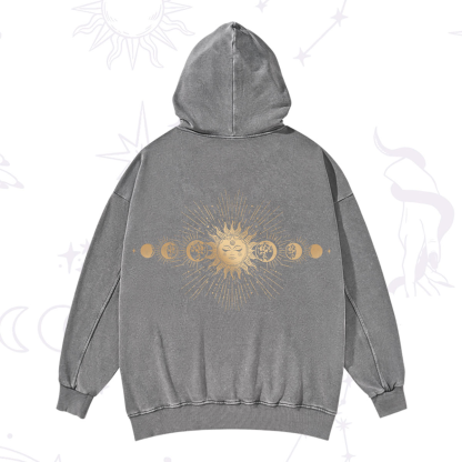 Purplehecate Mystical Moon And Sun Washed Hoodie