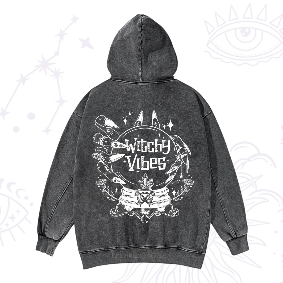 Purplehecate Witchy Vibes Washed Hoodie