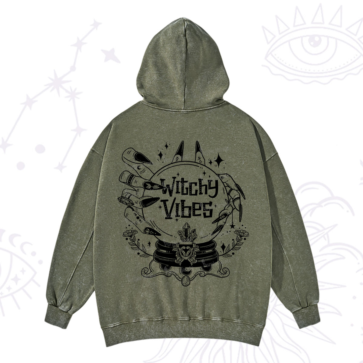 Purplehecate Witchy Vibes Washed Hoodie