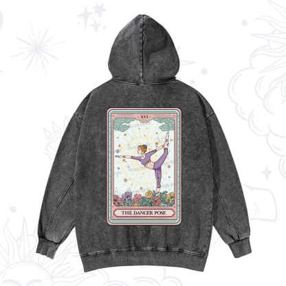 Purplehecate The Dancer Pose Tarot Card Washed Hoodie