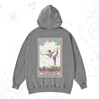 Purplehecate The Dancer Pose Tarot Card Washed Hoodie
