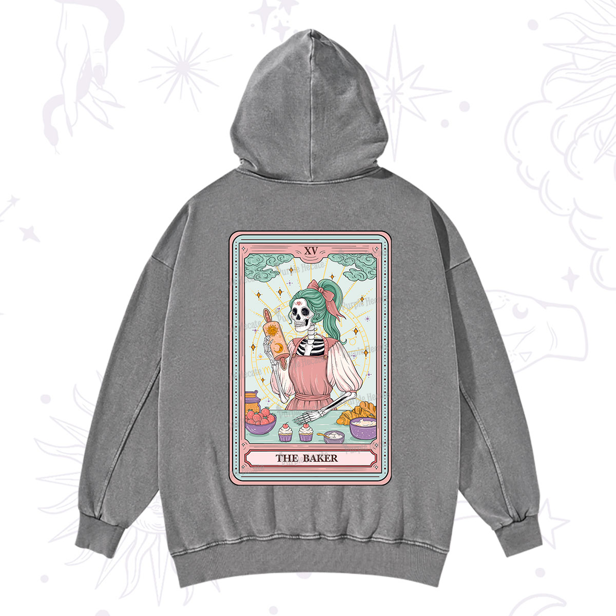 Purplehecate The Bakery Tarot Card Washed Hoodie