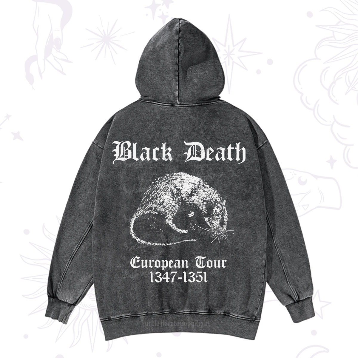 Purplehecate Black Death European Tour Washed Hoodie