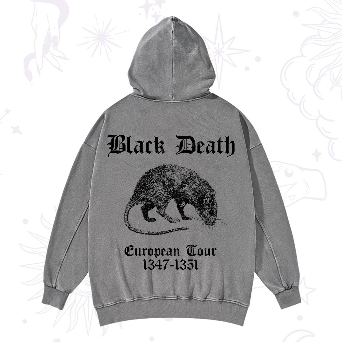 Purplehecate Black Death European Tour Washed Hoodie