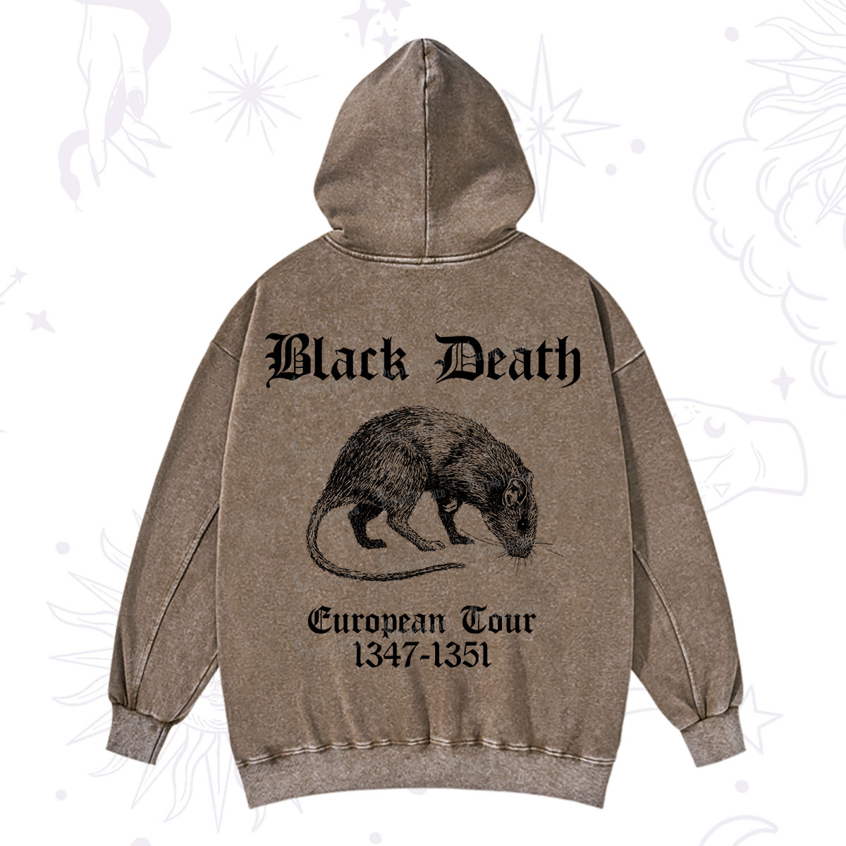 Purplehecate Black Death European Tour Washed Hoodie