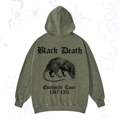 Purplehecate Black Death European Tour Washed Hoodie