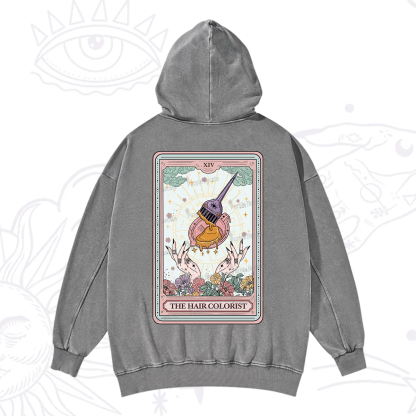 Purplehecate The Hail Colorist Tarot Card Washed Hoodie