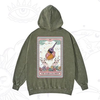 Purplehecate The Hail Colorist Tarot Card Washed Hoodie
