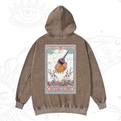Purplehecate The Hail Colorist Tarot Card Washed Hoodie