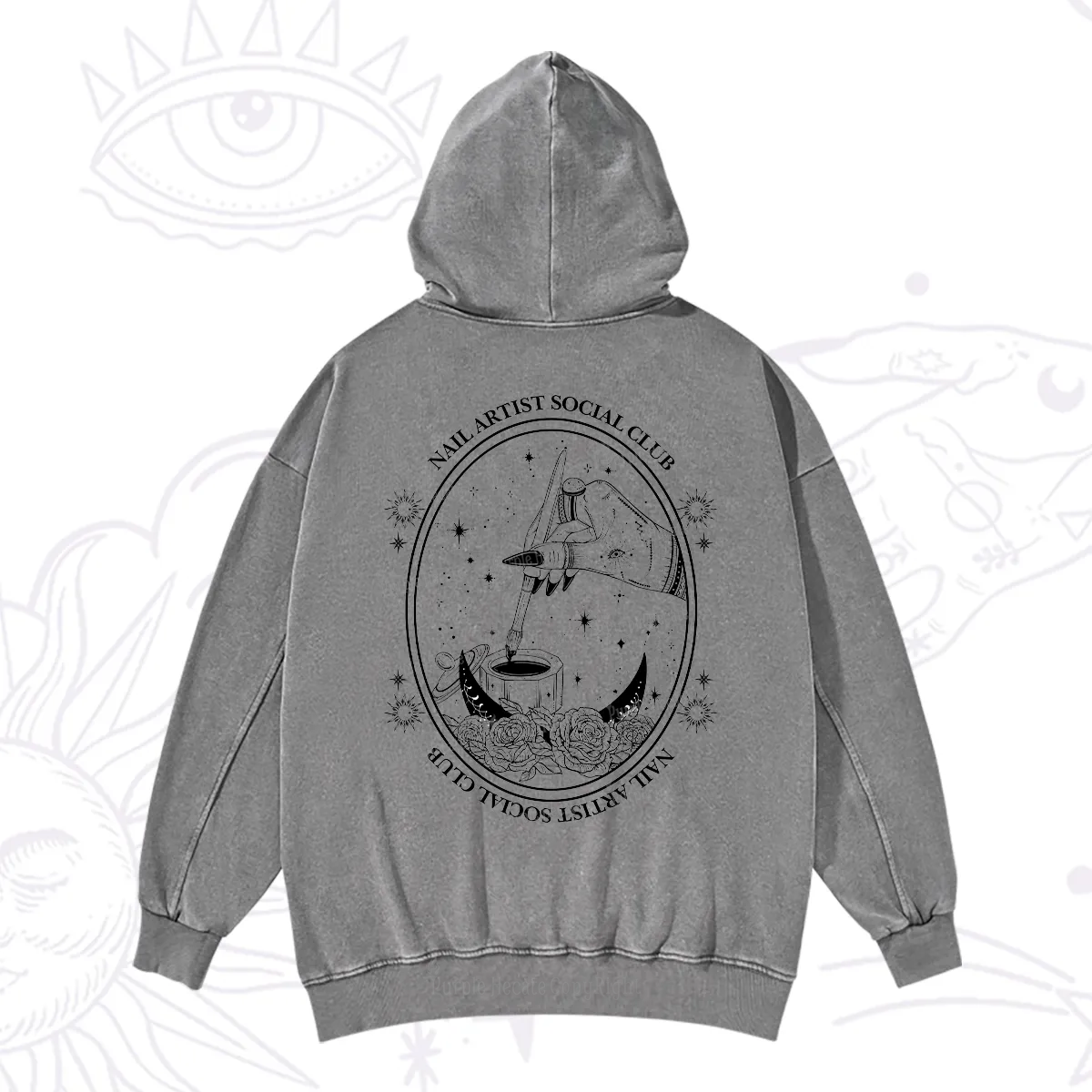 Purplehecate Nail Artist Social Club Washed Hoodie