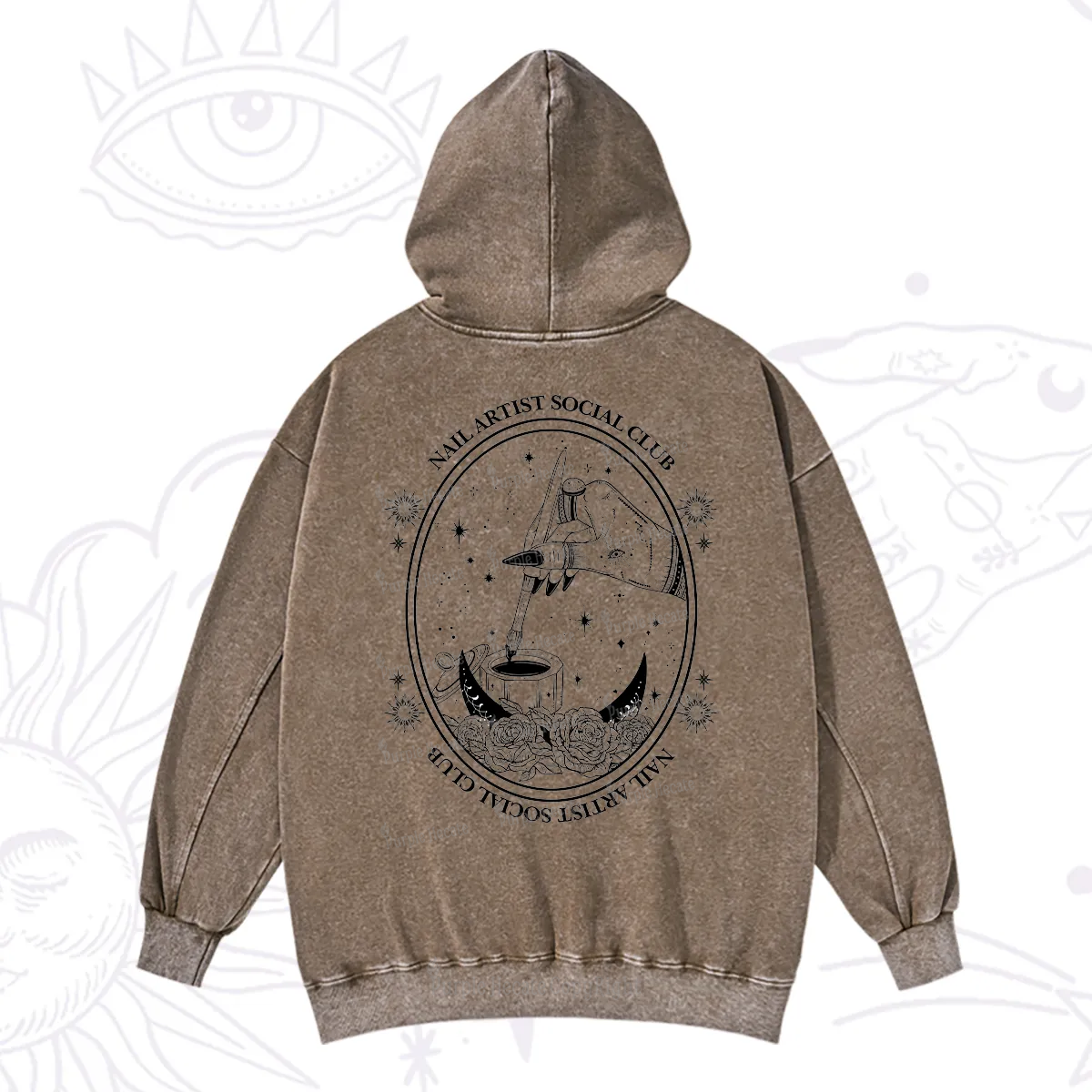 Purplehecate Nail Artist Social Club Washed Hoodie