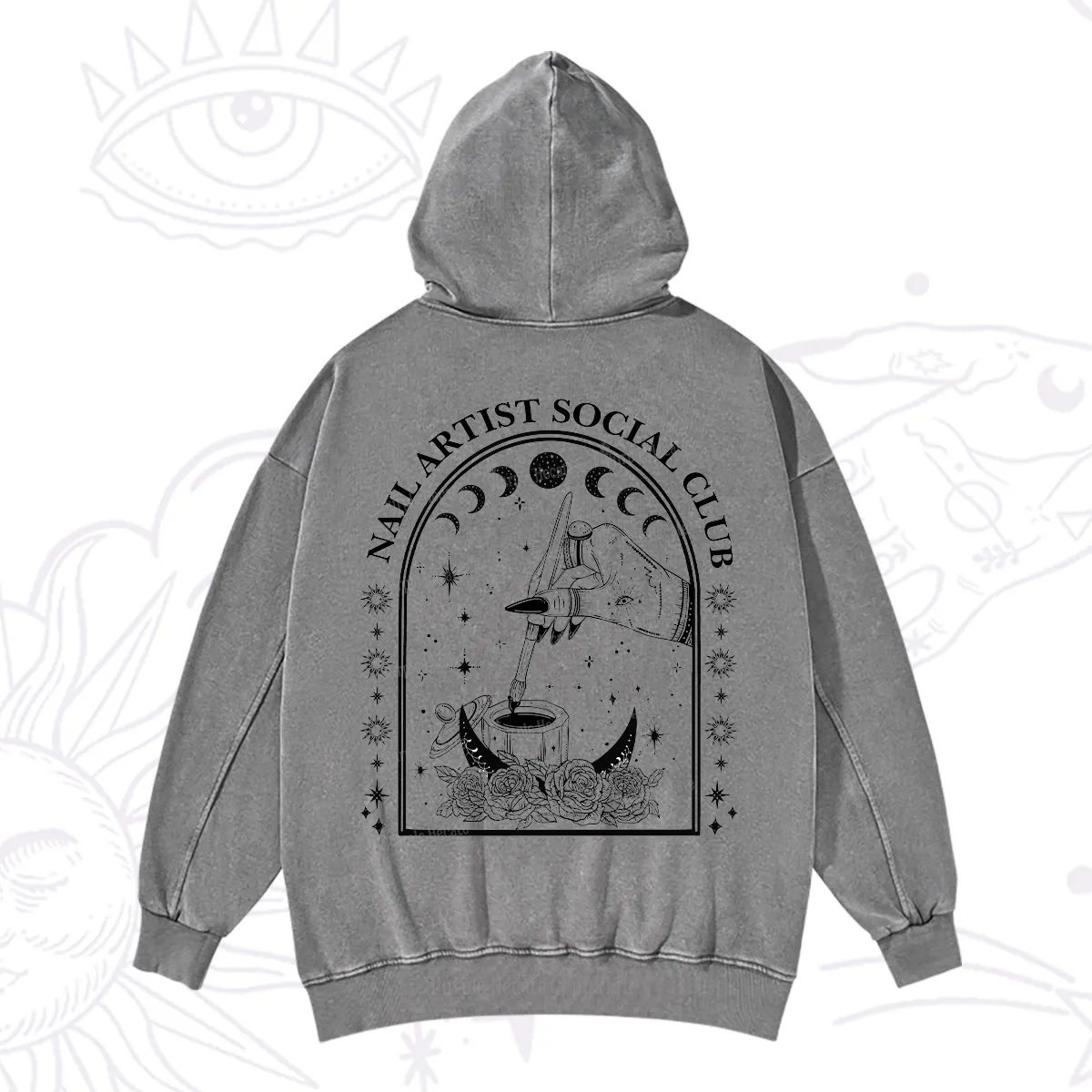Purplehecate Nail Artist Club Collective Washed Hoodie