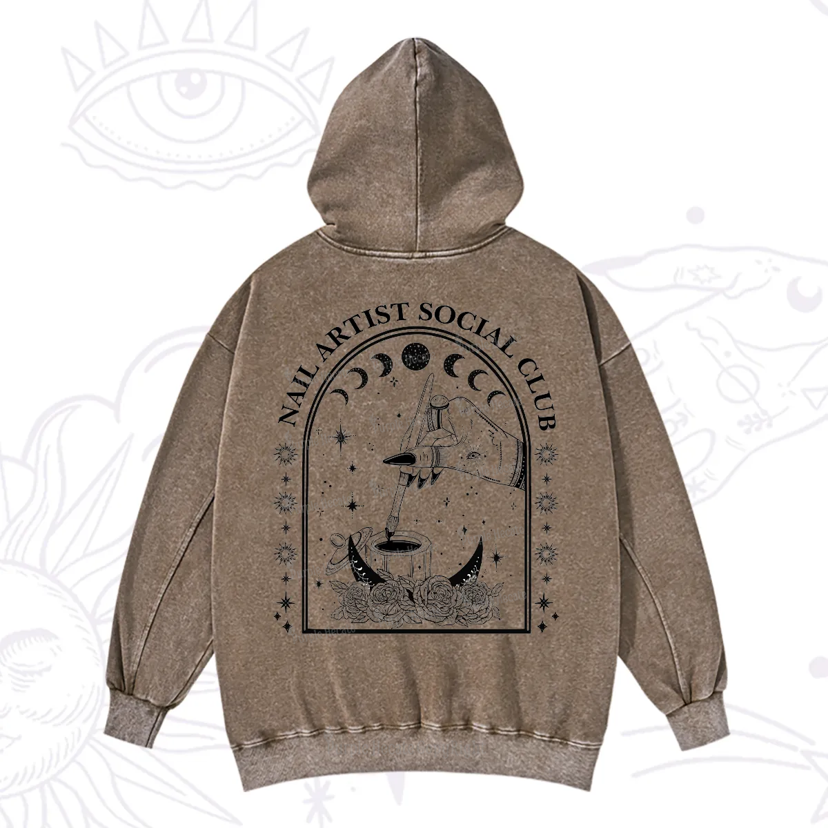 Purplehecate Nail Artist Club Collective Washed Hoodie