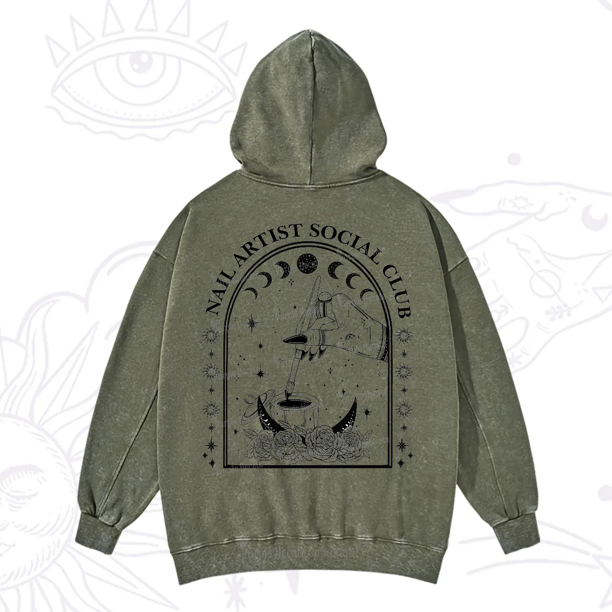 Purplehecate Nail Artist Club Collective Washed Hoodie