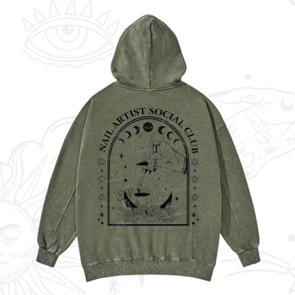 Purplehecate Nail Artist Club Collective Washed Hoodie