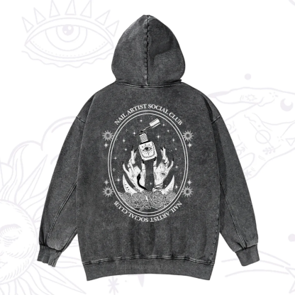 Purplehecate Nail Artist Club Washed Hoodie