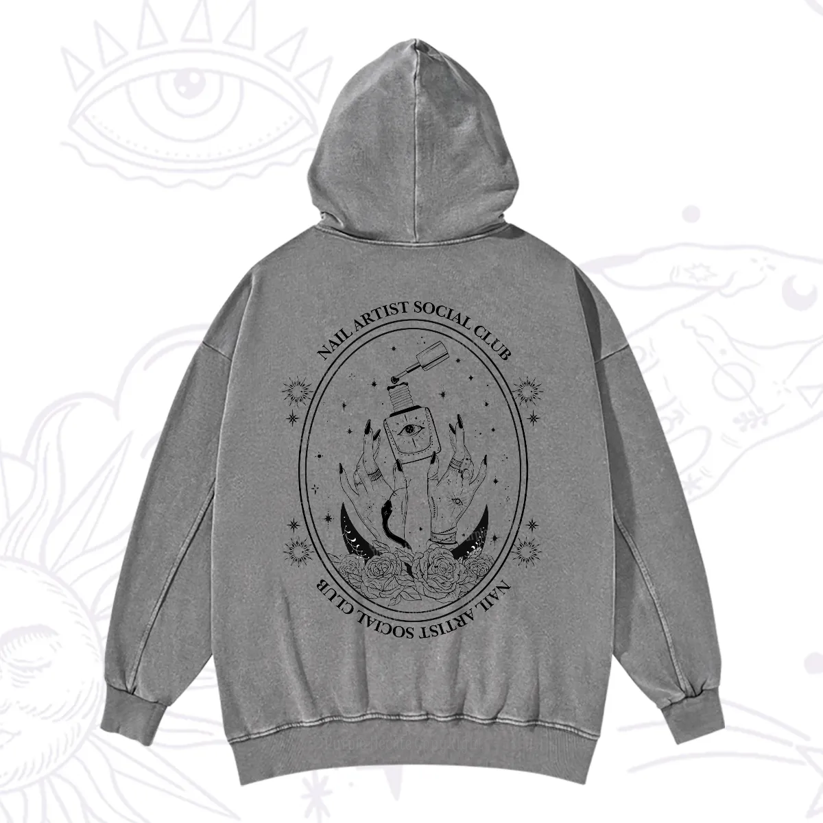 Purplehecate Nail Artist Club Washed Hoodie