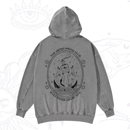 Purplehecate Nail Artist Club Washed Hoodie