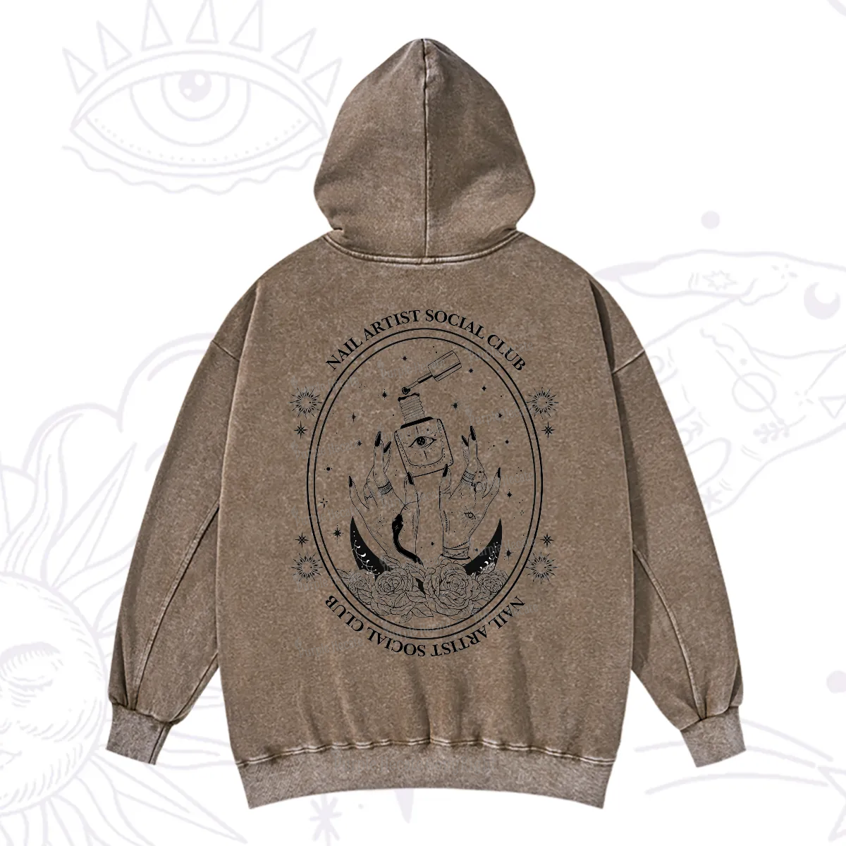 Purplehecate Nail Artist Club Washed Hoodie