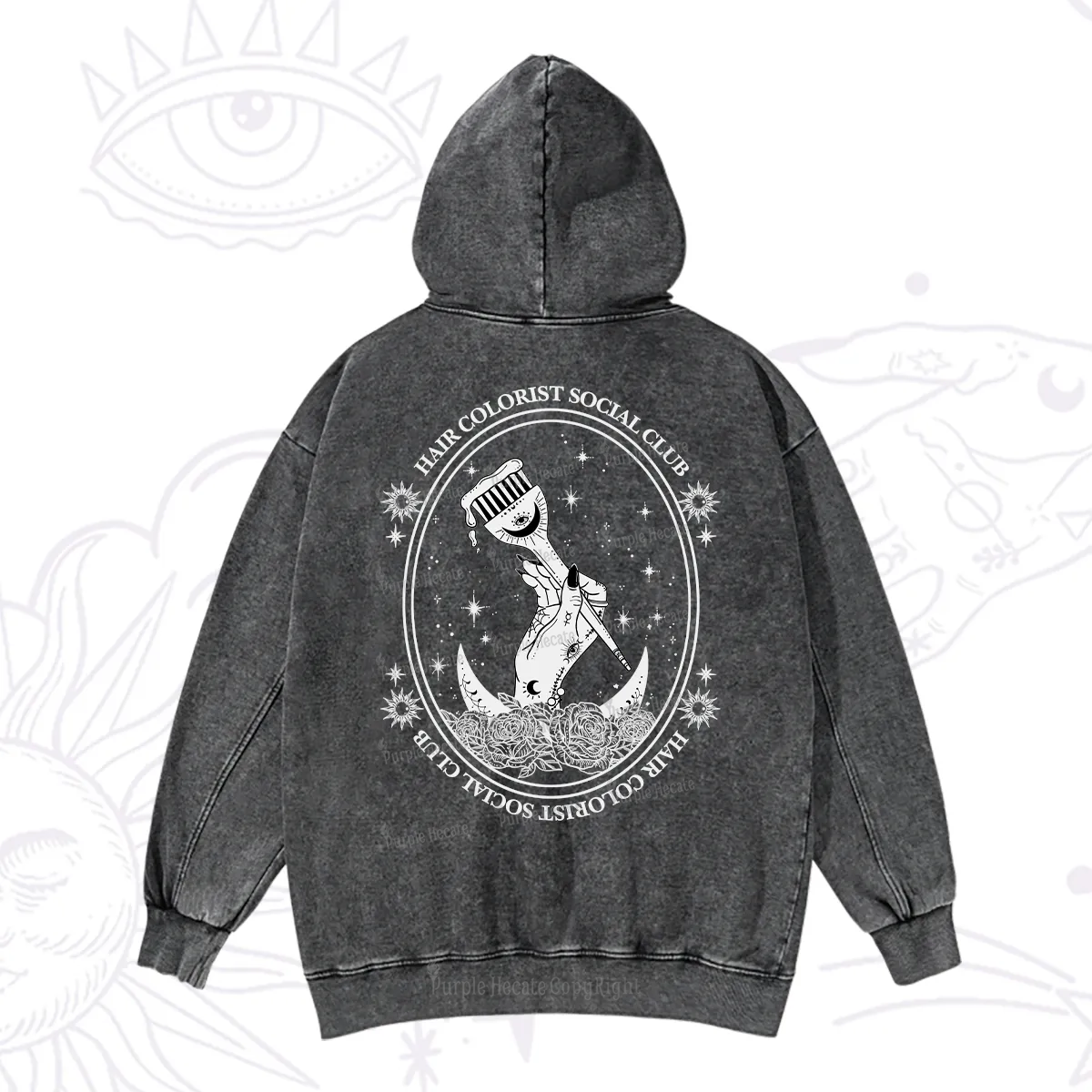 Purplehecate Hair Colorist Social Club Washed Hoodie